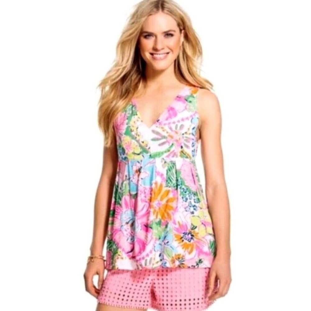 Lilly Pulitzer for Target Shirt- Colorful Floral Design, Size